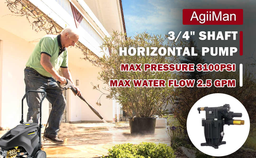 Pressure Washer Pump 3/4" Shaft Horizontal Replacement