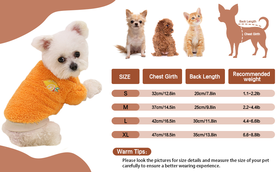 Vestiti Invernali Per Cani Di Taglia Piccola - Set 2 Maglioni In Pile Con Stampa Frutta, Per Chihuahua, Yorkie