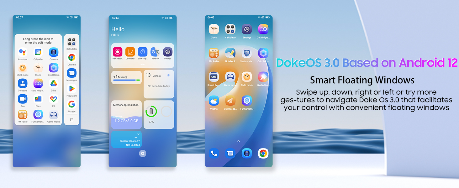 OSCAL C30 smartphone DokeOS 3.0 based on Android 12
