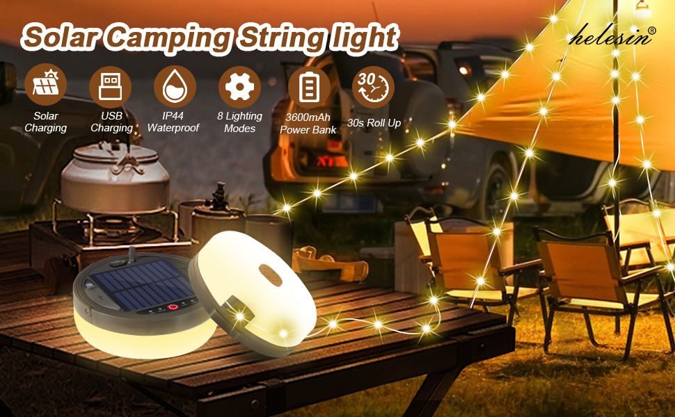 Outdoor Waterproof Portable stowable String Light