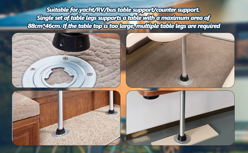 Detachable Swivel Table Leg, Adjustable Marine Duty Swivel Base, Removable Table Leg System for