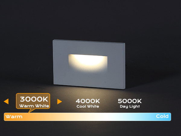 Cloudy Bay Dimmable Upgraded 3 Color 120V LED Indoor Outdoor Step Light