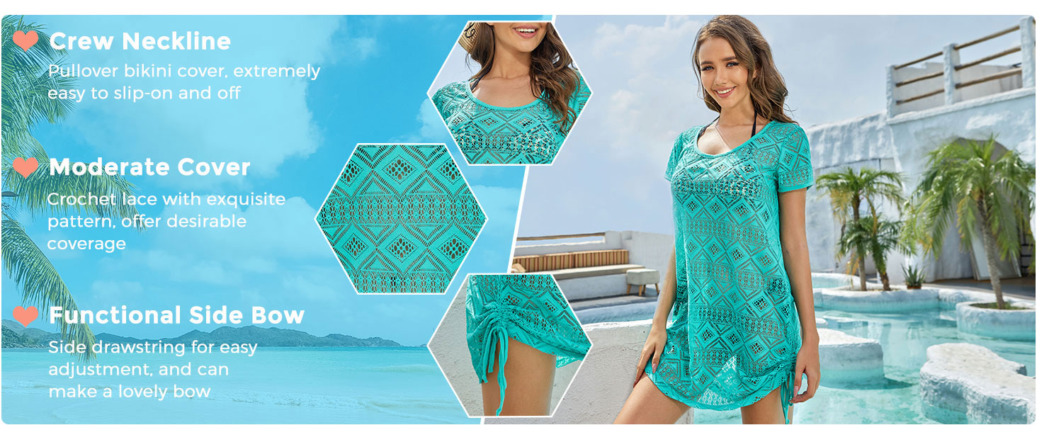 AS ROSE RICH Swimsuit Coverup for Women Bathing Suit Cover Ups for