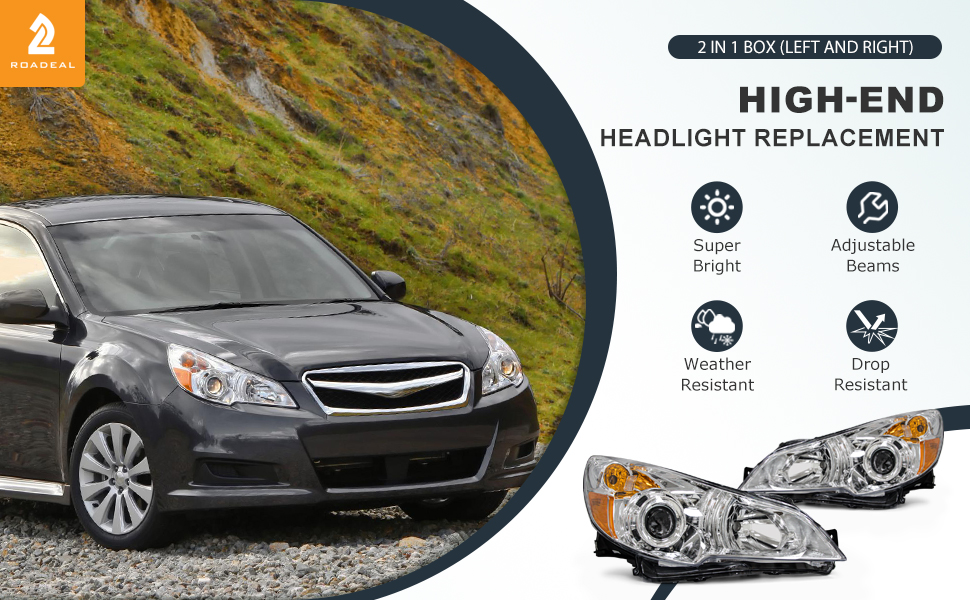 ROADEAL Headlight Assembly for 2010 2011 2012 2013 2014