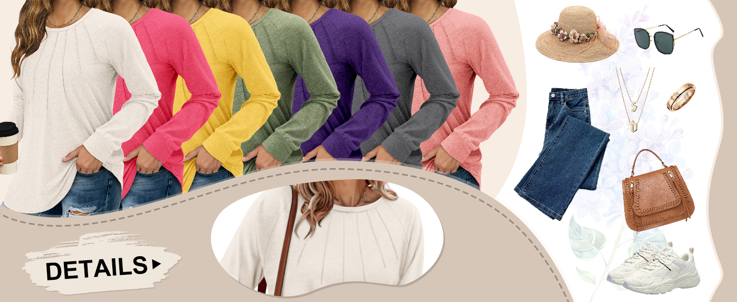 onlypuff womens long sleeve shirts casual tunic tops trendy fashion fall tops sweatshirts