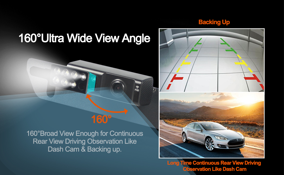 Wireless Backup Camera 1080P DVR Recording w/ 7" Split