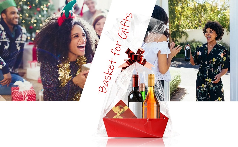 Basket For Gifts Empty, 5 Pack Sturdy Empty Gift Basket Kit