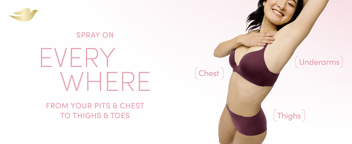Dove advertisement showing a woman in a dark pink bra and underwear