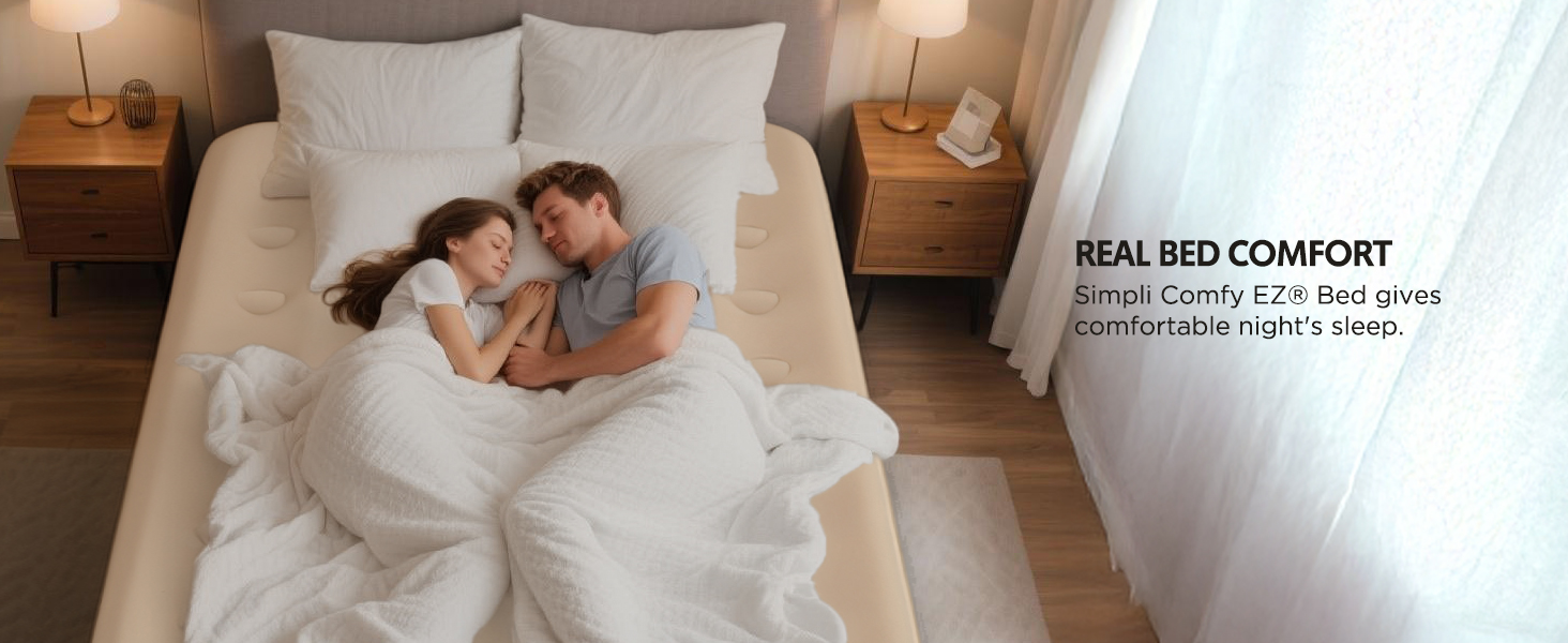 Blow Up Inflatable Rolling Air Bed on Wheels