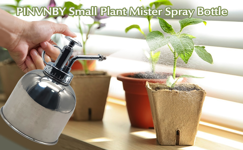 PINVNBY Plant Mister Spray Bottle,Stainless Steel spray