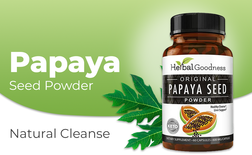 Papaya Seed Powder Natural Cleanse 60/600mg Capsule