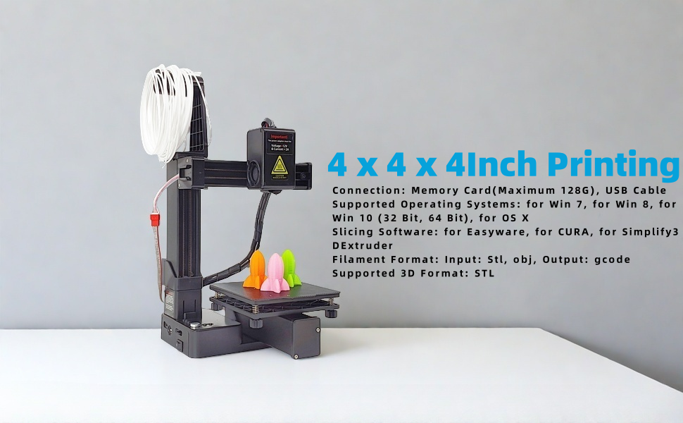 3D Printer Mini, 4 x 4 x 4 Inch Printing Compact 3D Printer, Portable Small 3D Printer with Removable Build Plate, 0.4mm Metal Nozzle 3D Printer for Beginners 13 3d printer under 100 dollar 3d printer cheap 3d printer 3d printer wifi mini 3d printer