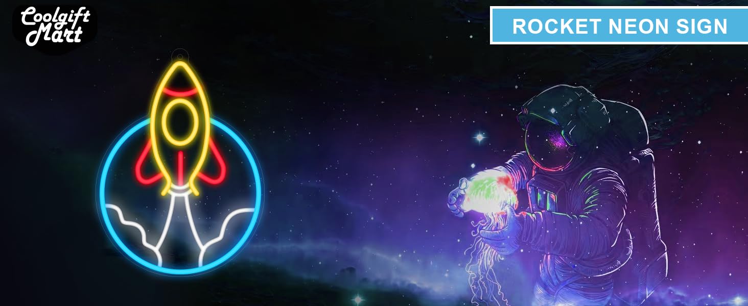 CoolGift Mart Rocket Neon Sign