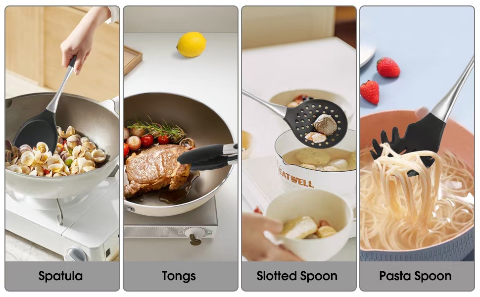 Black Silicone Cooking Utensils Set