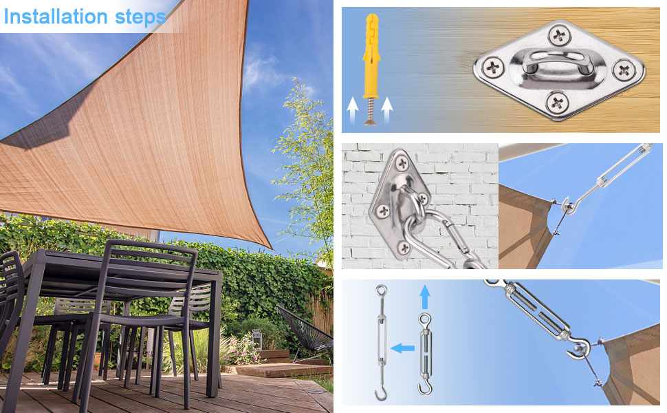 GOOSUO Shade Sail Hardware Kit 5 Inches, Sail Shade
