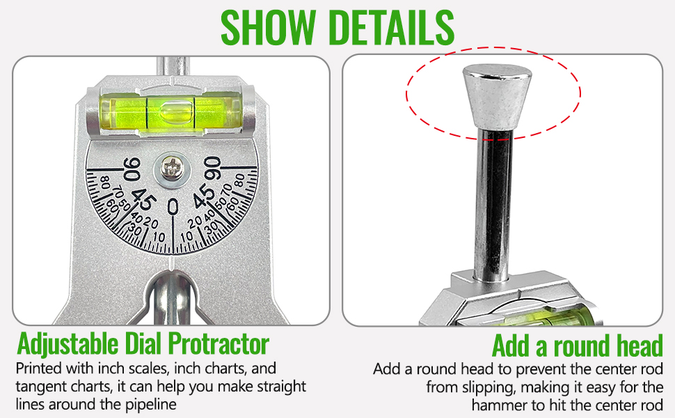 Upgraded Pipe Center Finder, Pipefitter Tool with Centering Head, Pipe
