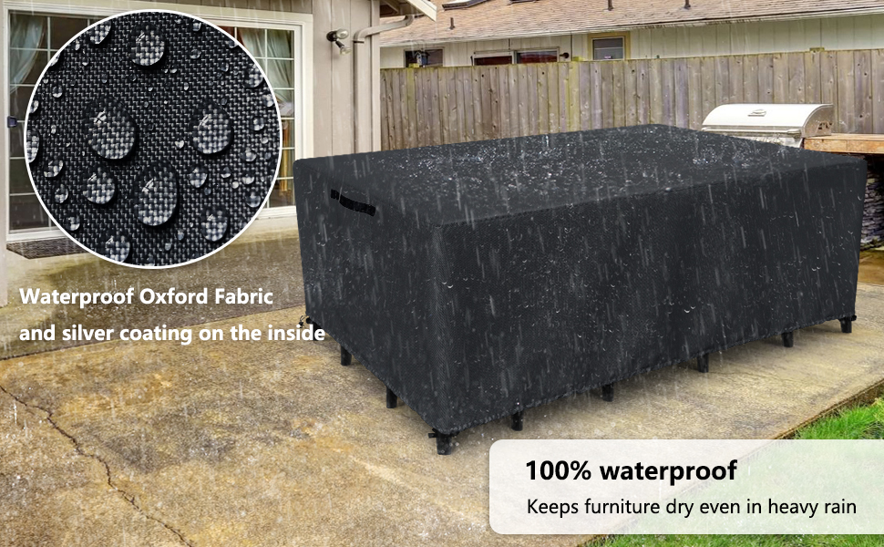 QZMVER Garden Furniture Covers Waterproof, Heavy Duty 600D Oxford