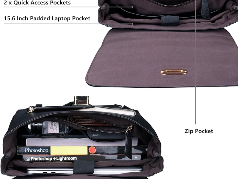 Estarer Womens Leather Laptop Backpack 15.6 Inch Large Rucksack Handbag