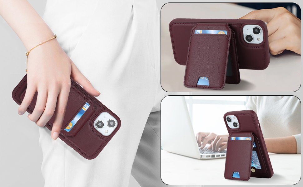 Capa de telefone magsafe carteira destacável