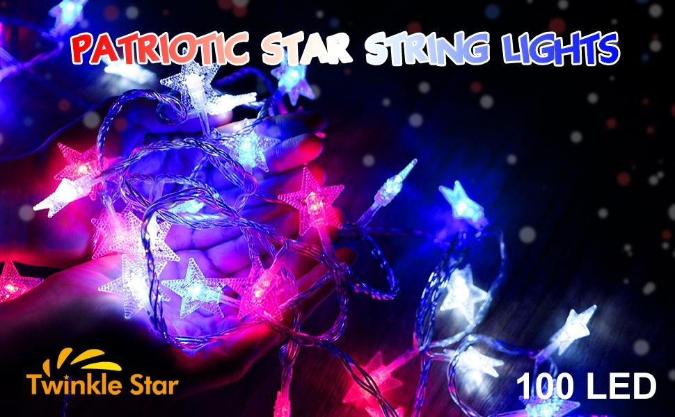 Patriotic Star String Lights