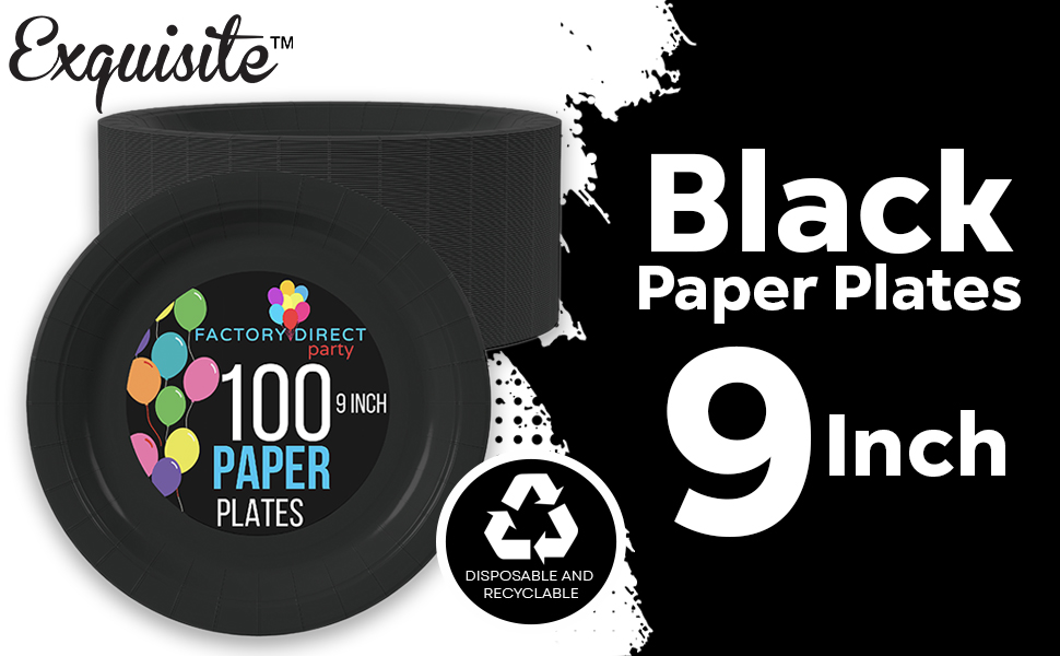 Black Paper Plates 9 Inch 100 Count Black 9 Inch Paper Plates Bulk