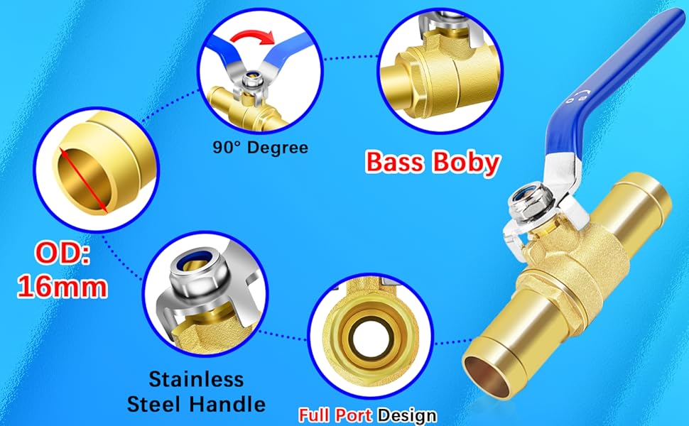 5/8 Heater Hose Shut Off Valve, 2Pack InLine Shut Off