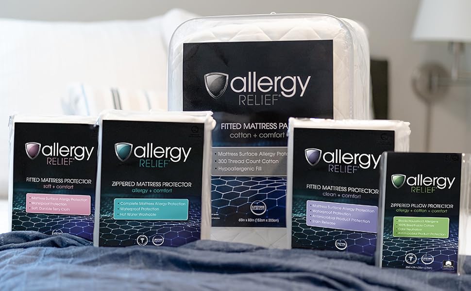 Allergy Relief Waterproof Mattress Protector, Clean Comfort
