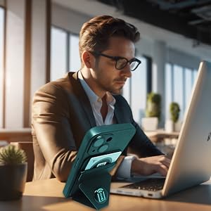 magsafe wallet snap on magnetic stand leather nfc