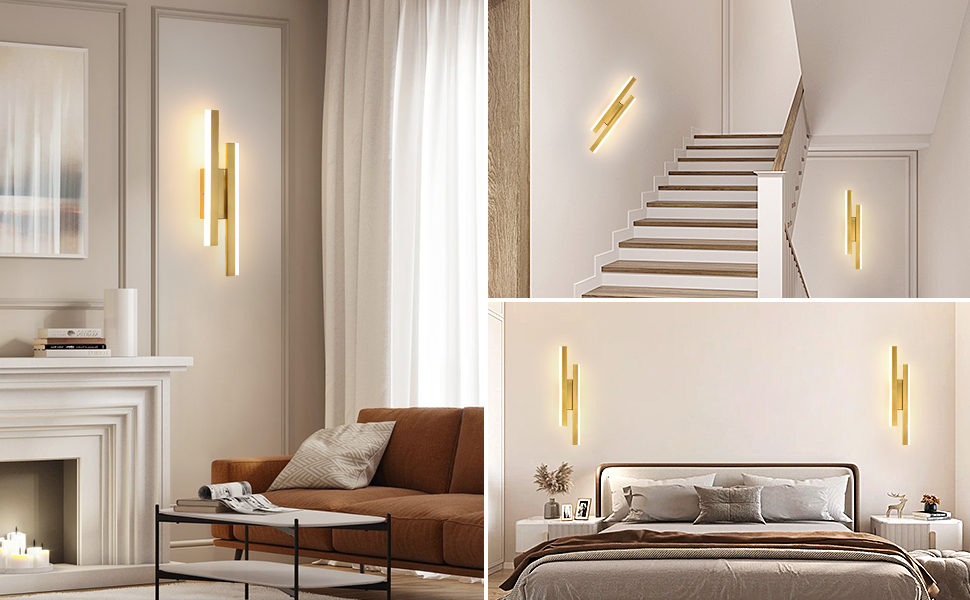 Modern Gold Acrylic Indoor LED  Wall Lights 16W 