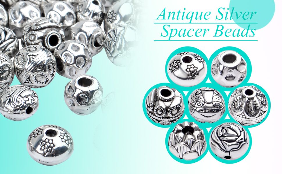 Antique Silver Spacer Beads 