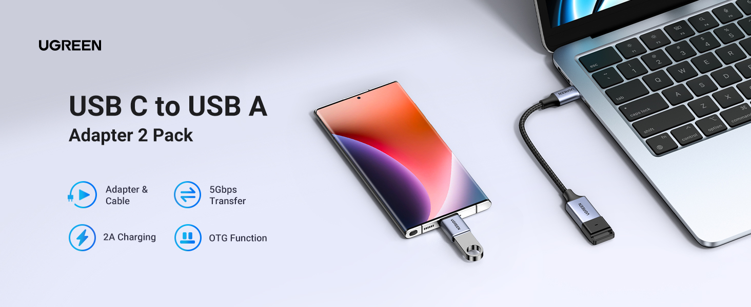USB C to  USB A Adapter 2 pack 