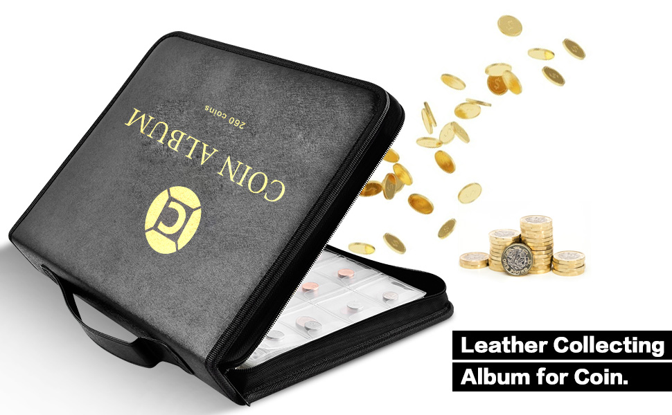 Coin Collection Book Holder for Collectors, 260 Pockets