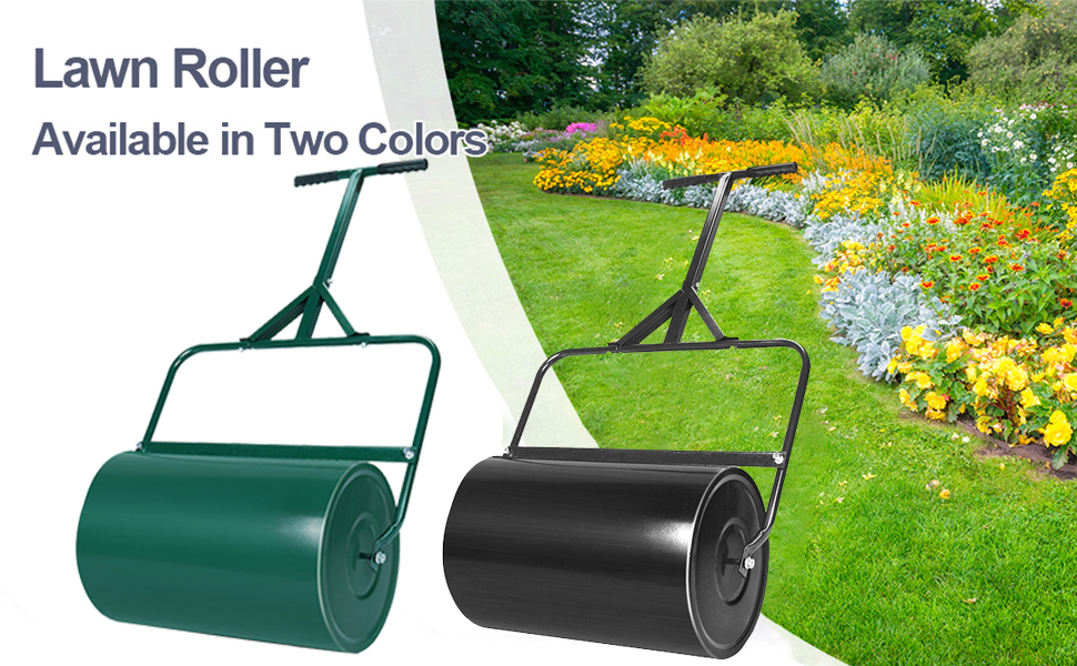 Rultyn Lawn Roller Push/Pull Steel Sod Roller 10.5 Gallons