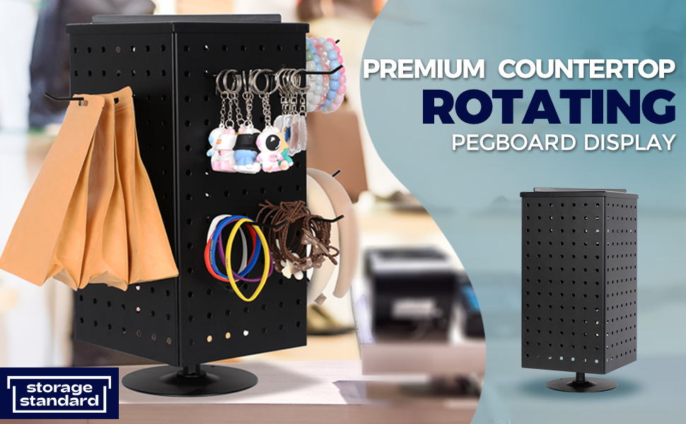 Pegboard Rotating Display Stand Metal Spinning Peg Board
