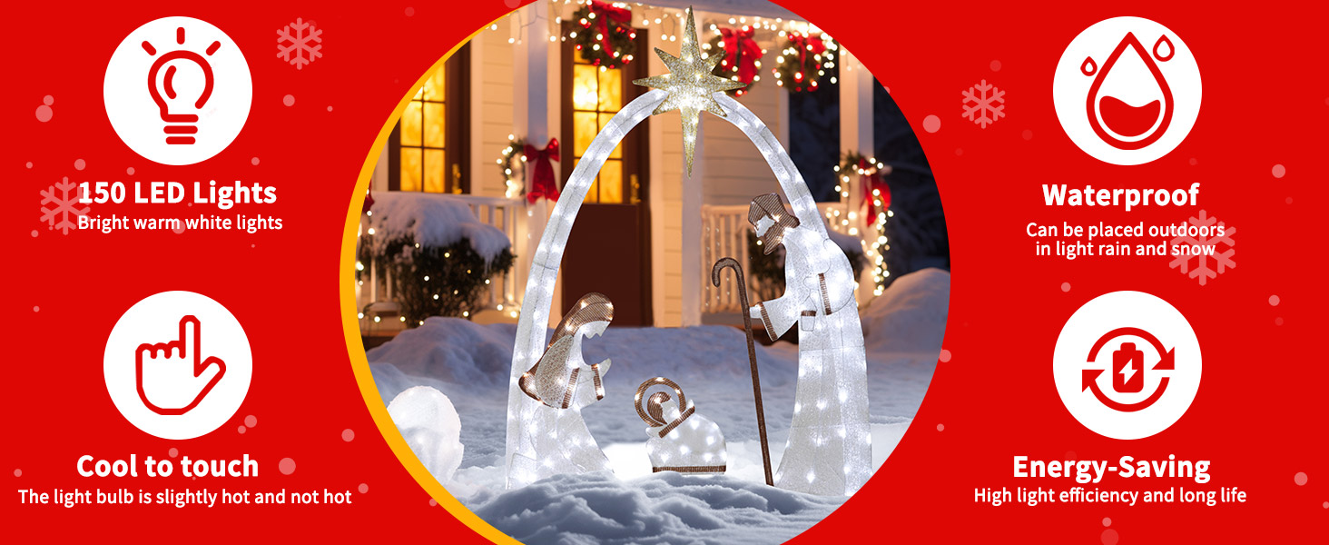 VEIKOU Outdoor Christmas Decorations Lighted Outdoor