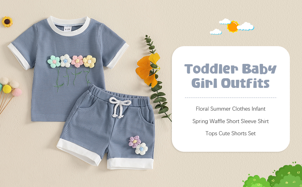 Toddler Baby Girl Outfits Floral Summer Clothes Infant... 3