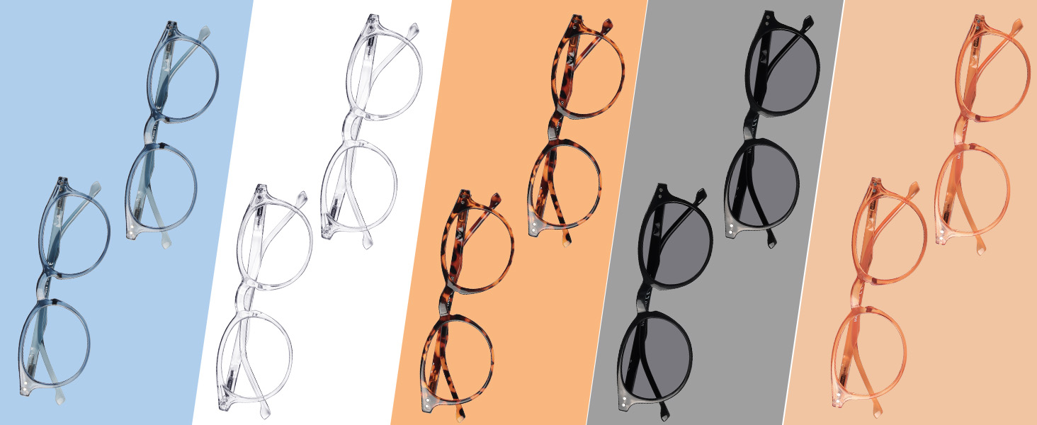 Reducblu 10 Pack Oval Reading Glasses Retro Ladies Round