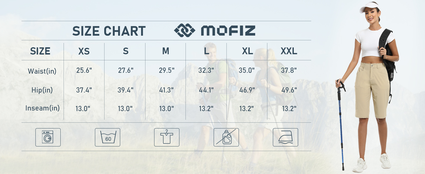 Womens Knee Length Hiking Shorts