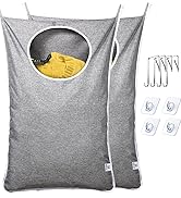 KEEPJOY Hanging Laundry Hamper Bag （grey-2 pack）