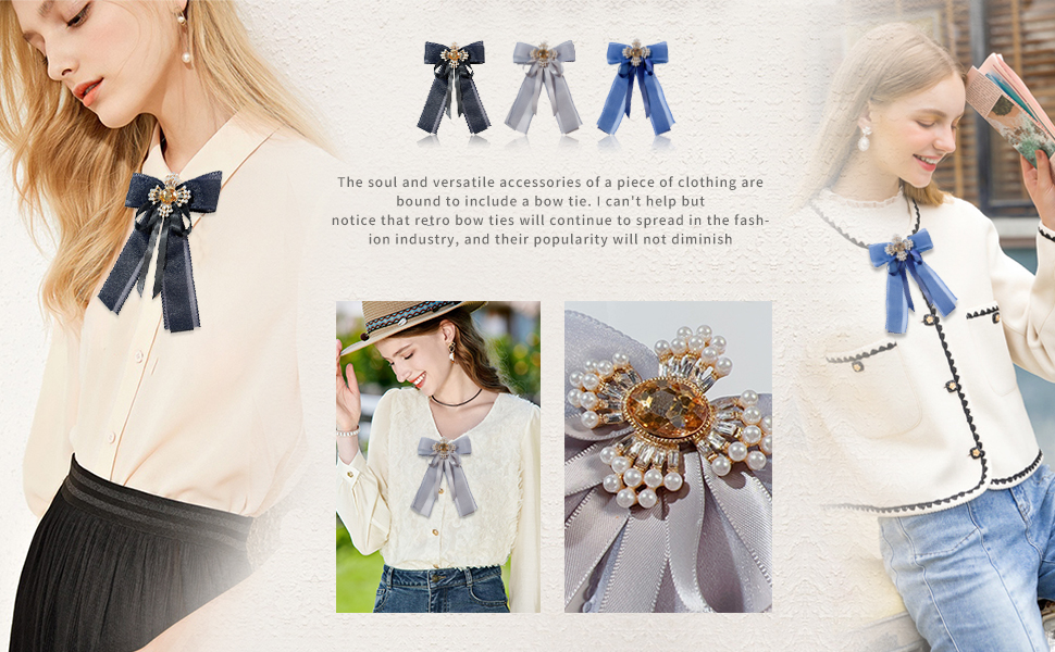 Amazon.com: JKQBUX Retro Chanel's Style Ribbon Bow Tie
