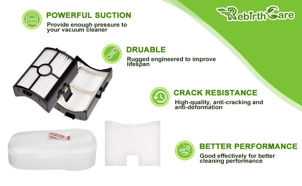 Rebirthcare HZ500UKT Filter Replacement for Shark HZ500 HZ500UK HZ500UKT Anti Hair Wrap Corded