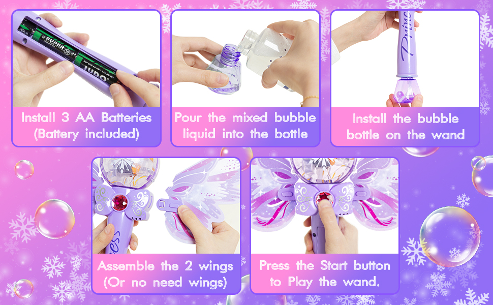 Bubble wand-Pink&Purple-A3