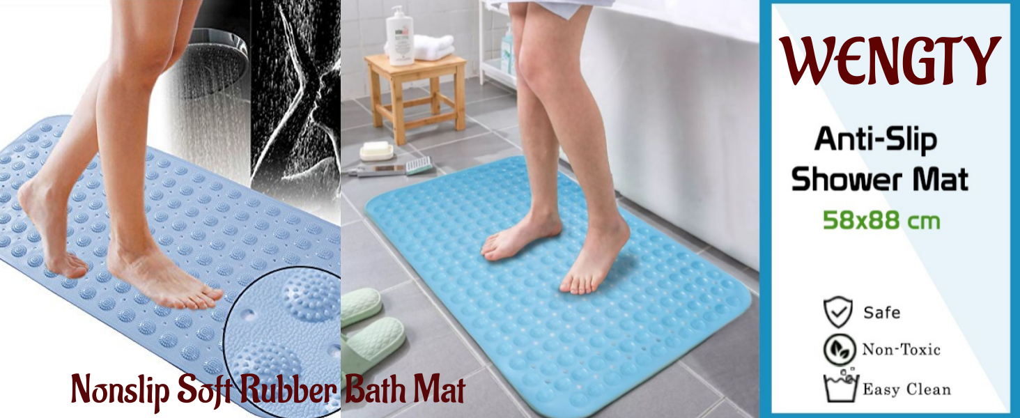 Buy WENGTY Nonslip Soft Rubber Bath Mat for Bathtub and Shower, Anti