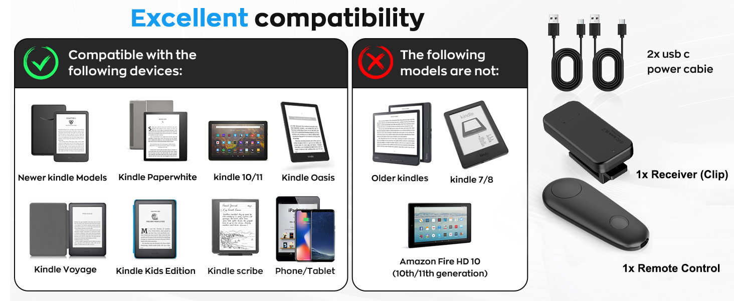 Kindle Remote Page Turner Kindle Paperwhite Accessories Remote Page Turner for Phone iPad Tablets