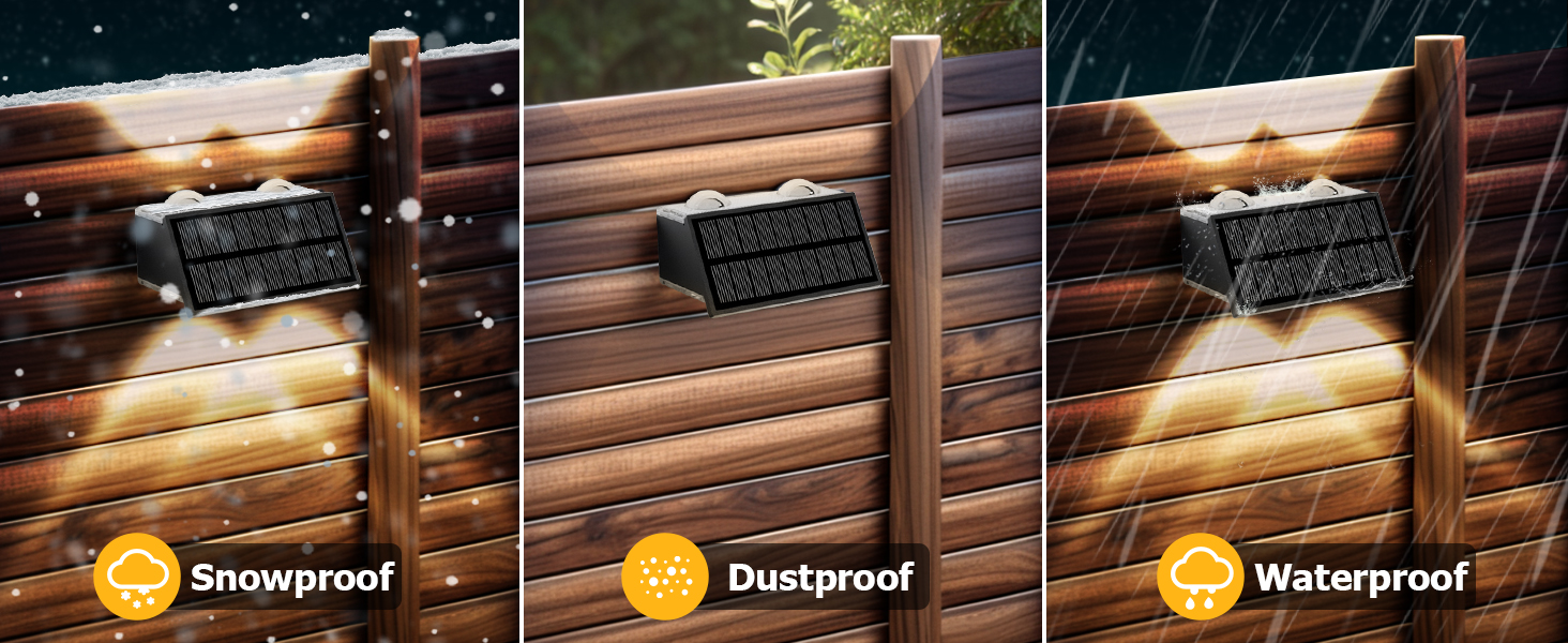 waterproof fence lights