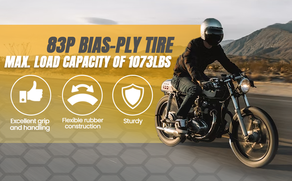 ARPRO (1 Pack) 170/8015 83P Rear Motorcycle Tire Black