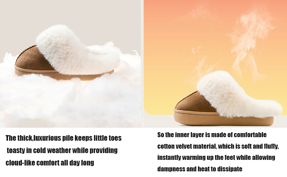 Kids Fuzzy House Slippers