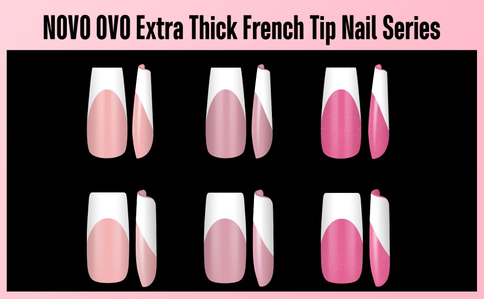 NOVO OVO Extra thick french tip nail series