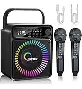 SORDA Karaoke Machine, Portable Bluetooth Speaker with 2 Wireless Microphones for Adults & Kids, ...
