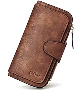 CLUCI Women Wallet Leather RFID Trifold Large